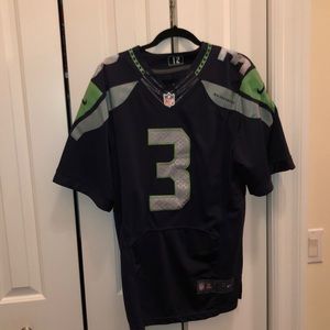 Nike Men's Seattle Seahawks Russell Wilson #3 Navy Game Jersey